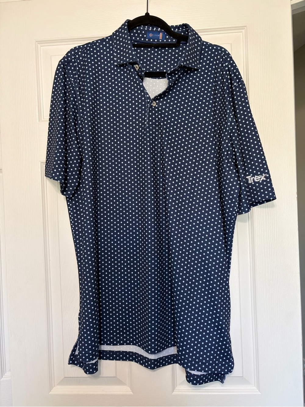 Navy Polka Dot Men’s Polo Shirt